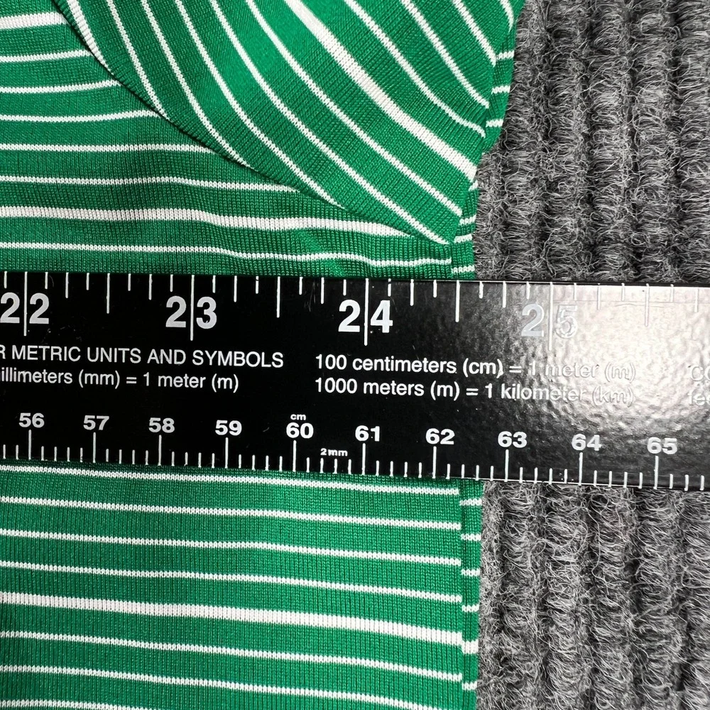 Adidas Polo Shirt Mens XL Extra Large Green Striped Short Sleeve Golf Outdoor